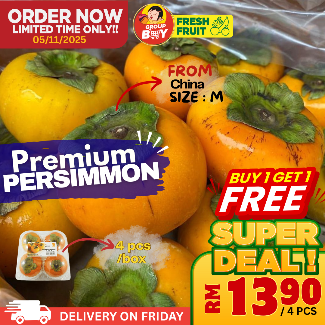 (FRUITS) PREMIUM CHINA PERSIMMON 4PCS